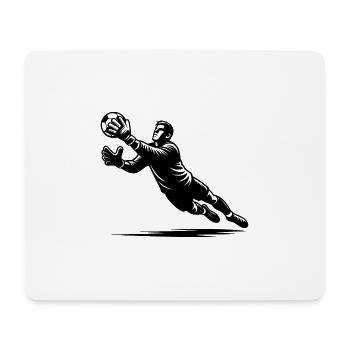 Reflexstarker Torhüter in voller Abwehraktion - Mousepad (Querformat) - Weiß - Vorne