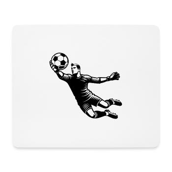Goalkeeper saves spectacular shot in football - Mouse Pad (horizontal) - white - Front