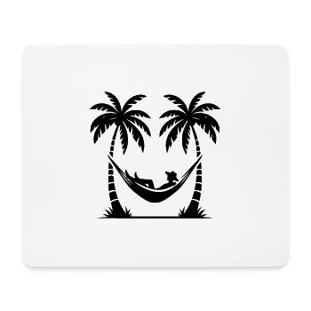 Hängematte Freizeit unter Palmen am Meer - Mousepad (Querformat) - Weiß - Vorne