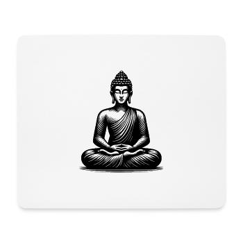 Yoga Buddha Erleuchtung Meditation Tattoo Style - Mousepad (Querformat) - Weiß - Vorne