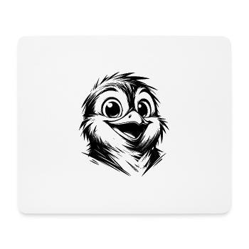 Scrubby Penguin Cartoon Pencil Drawing - Mouse Pad (horizontal) - white - Front