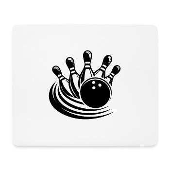 Bowling Präzisionssport Bowlingkugel räumt Pins - Mousepad (Querformat) - Weiß - Vorne
