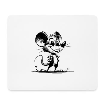 Souris d’enfant fière avec d’énormes oreilles - Tapis de souris (format paysage) - blanc - Devant