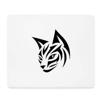 Hübscher Katzenkopf mit Tribal-Akzenten - Mousepad (Querformat) - Weiß - Vorne