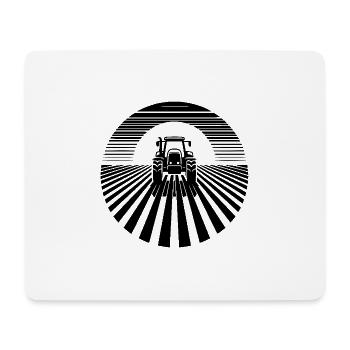 Traktor Logo auf dem Feld im Sonnenaufgang - Mousepad (Querformat) - Weiß - Vorne