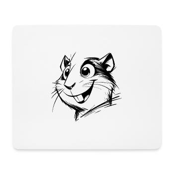 Portrait de cochon d’Inde mignon pour enfants - Tapis de souris (format paysage) - blanc - Devant