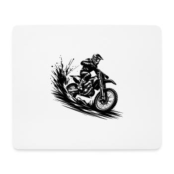 Energetic Motocross Illustration Drawing - Mouse Pad (horizontal) - white - Front