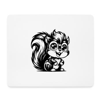Eichhörnchen mit großen Augen Cartoon Zeichnung - Mousepad (Querformat) - Weiß - Vorne