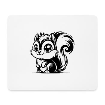 Cute Kids Squirrel Drawing - Mouse Pad (horizontal) - white - Front