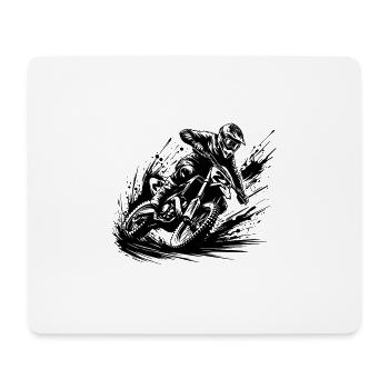 Krasse Gelände Maschine Motorsport im Dreck - Mousepad (Querformat) - Weiß - Vorne