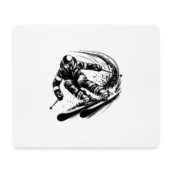 Poudreuse extrême et action sur les pistes - Tapis de souris (format paysage) - blanc - Devant