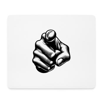 Classic Iconic Finger Pointing Hand Gesture - Mouse Pad (horizontal) - white - Front