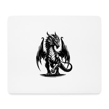 Edler eindrucksvoller Drache mit großen Flügeln - Mousepad (Querformat) - Weiß - Vorne