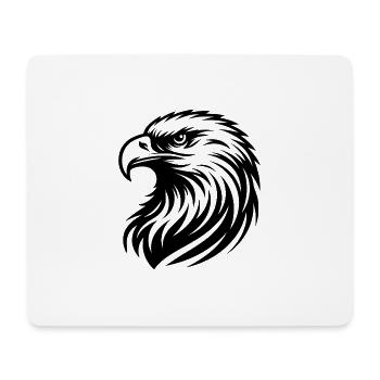 Majestätischer Adlerkopf mit detaillierten Linien - Mousepad (Querformat) - Weiß - Vorne