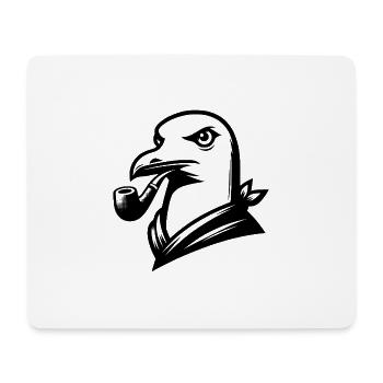 Mouette avec sifflet dans le style de dessin animé - Tapis de souris (format paysage) - blanc - Devant