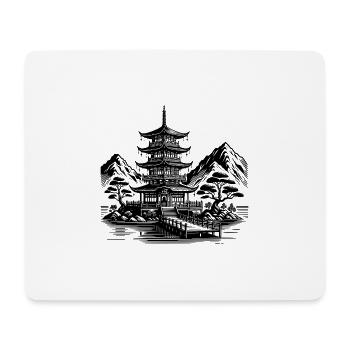 Meditation Yoga Design Asiatisches Landschaft - Mousepad (Querformat) - Weiß - Vorne