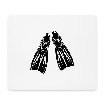 Style de logo de tatouage d’ailerons de plongée - Tapis de souris (format paysage) - blanc - Devant