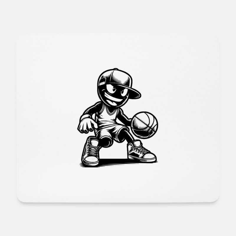 Lustiges Basketball Motiv Training Freizeitspiele - Mousepad (Querformat) - Weiß