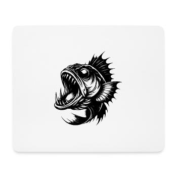 Albtraumhafte Meereskreatur schreckliche Zähne - Mousepad (Querformat) - Weiß - Vorne