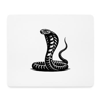 Cobra Schlange Nackenschild Drohhaltung Design - Mousepad (Querformat) - Weiß - Vorne