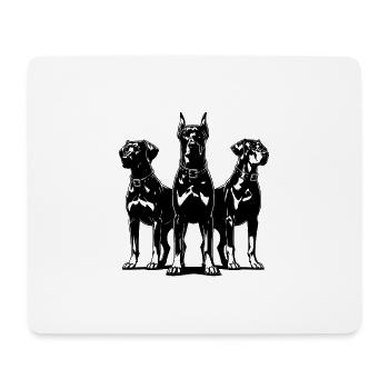 Three elegant vigilant guard dogs on post - Mouse Pad (horizontal) - white - Front