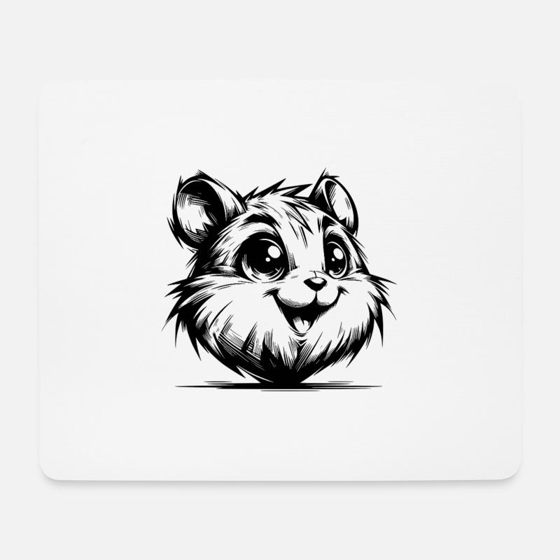 Une gentillesse de hamster joyeux à chaque coup - Tapis de souris (format paysage) - blanc