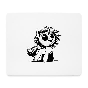 Magische Mähne, frecher Blick Einhorn in Sicht - Mousepad (Querformat) - Weiß - Vorne