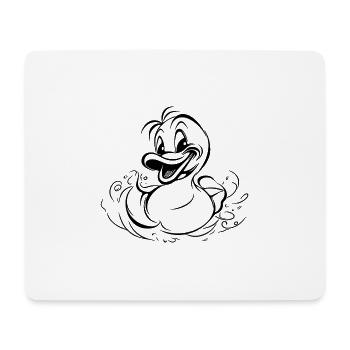 Süße schwimmende Ente mit lustigem Grinsen - Mousepad (Querformat) - Weiß - Vorne