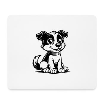 Hundeporträt mit treuen Augen und Lächeln - Mousepad (Querformat) - Weiß - Vorne