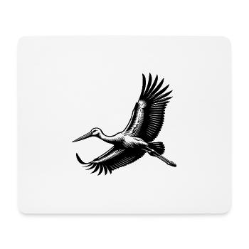Eleganter Storchen Vogel im Flug - Mousepad (Querformat) - Weiß - Vorne