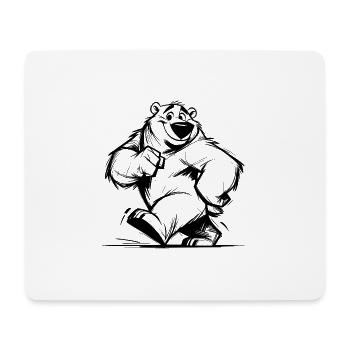 L’ours polaire trait par trait pour devenir un personnage préféré - Tapis de souris (format paysage) - blanc - Devant