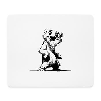Niedlichkeit trifft Bleistift Eisbär Skizze - Mousepad (Querformat) - Weiß - Vorne