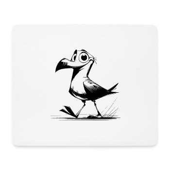 Funny bird with an eye for nonsense - Mouse Pad (horizontal) - white - Front