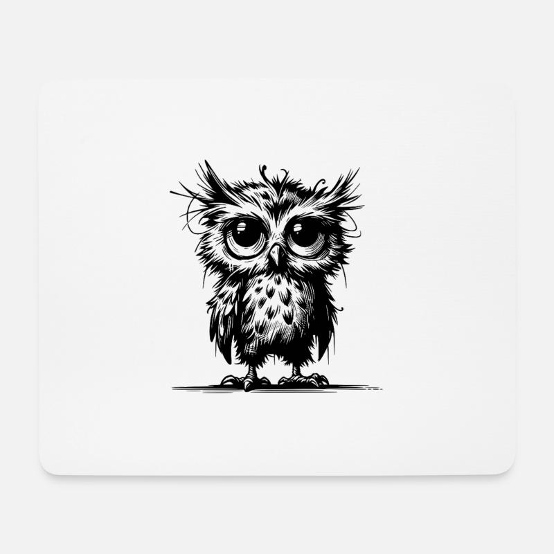 Eule ich sehe nicht müde aus – ich BIN es - Mousepad (Querformat) - Weiß