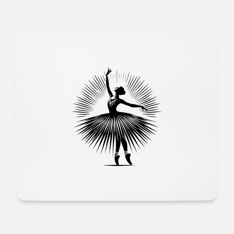 Anmutige Ballett Tänzerin in perfekter Tanzpose - Mousepad (Querformat) - Weiß