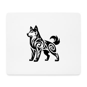 Mystical Powerful Tribal Husky Dog - Mouse Pad (horizontal) - white - Front
