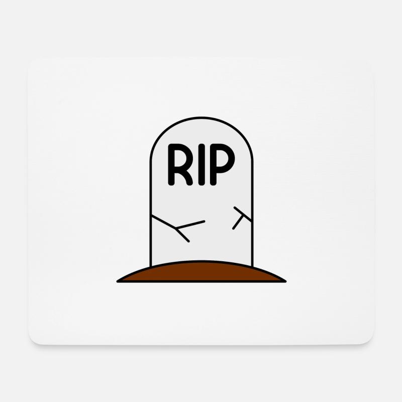 Grabstein RIP Tod Grab - Mousepad (Querformat) - Weiß