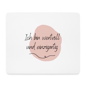 Ich bin wertvoll und einzigartig - Mousepad (Querformat) - Weiß - Vorne