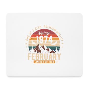 Februar 1974 Vintage-Geburtstag Februar 1974 - Mousepad (Querformat) - Weiß - Vorne