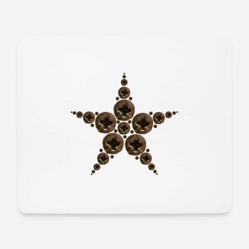 Stern aus Schrauben - Mousepad (Querformat) - Weiß