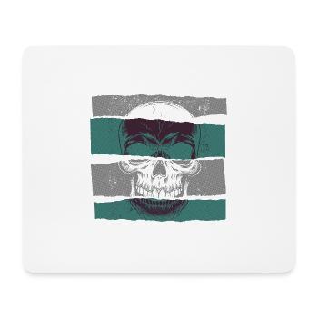 Skull green paper strip dark - Mouse Pad (horizontal) - white - Front