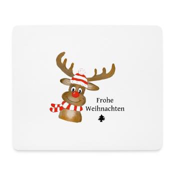 Weihnachts-Rentier - Mousepad (Querformat) - Weiß - Vorne