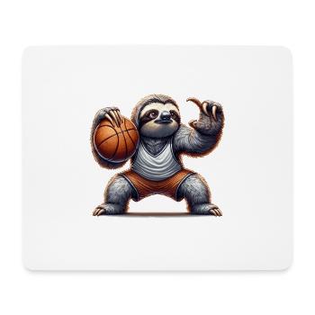 Lustiges Faultier spielt Basketball für - Mousepad (Querformat) - Weiß - Vorne