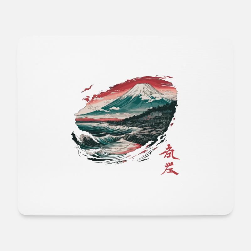 Fujiyama Fuji für einen Japaner oder Japan - Mousepad (Querformat) - Weiß