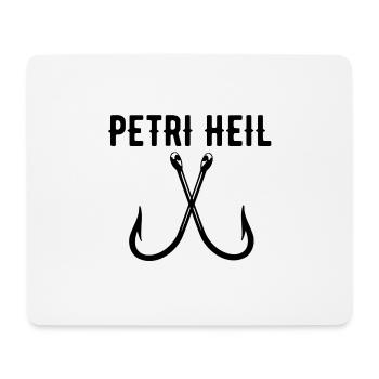 Petri Heil Angeln Fischen Angelhaken - Mousepad (Querformat) - Weiß - Vorne