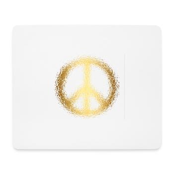 peace sign gold - Mouse Pad (horizontal) - white - Front