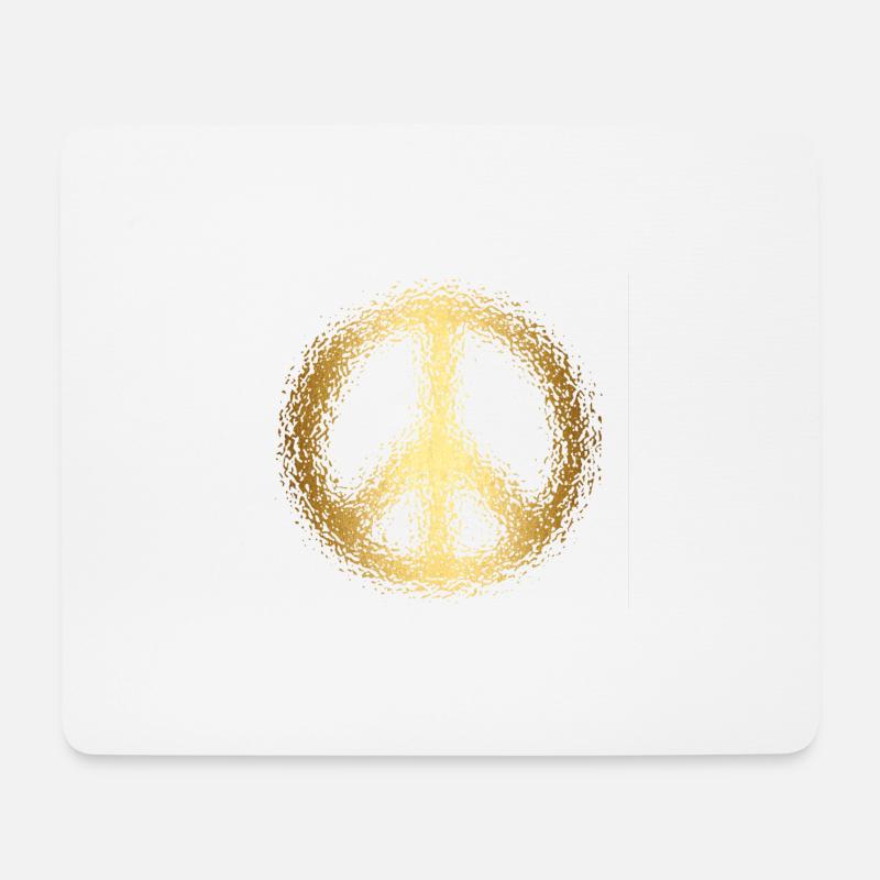 peace-Zeichen gold - Mousepad (Querformat) - Weiß