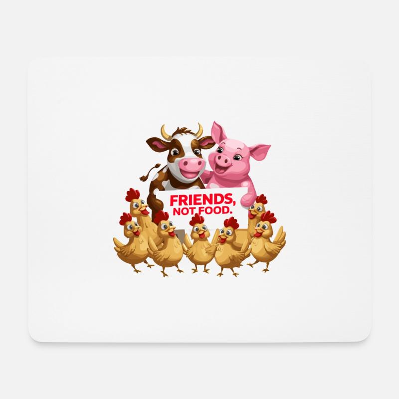 Not Food Animals Kein Fleisch - Mousepad (Querformat) - Weiß