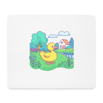 Niedliche Ente Garten Blumen für Kinder - Mousepad (Querformat) - Weiß - Vorne