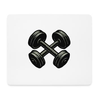 Cross Dumbbell Power Motif - Mouse Pad (horizontal) - white - Front